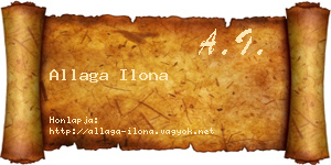Allaga Ilona névjegykártya